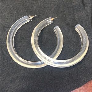 Clear hoop earrings